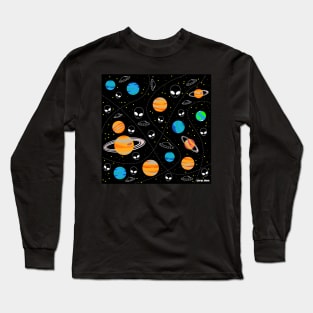 alien planets and patterns in space galaxy wallpaper Long Sleeve T-Shirt